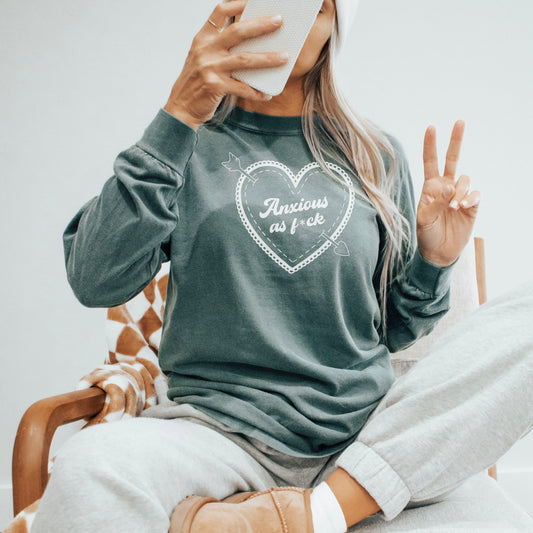 Anxious As Fuck Premium Long Sleeve Shirt - Natalia’s Design Studio